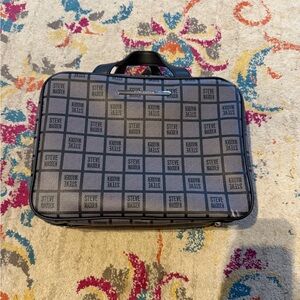 Steve Madden Black and Gray Patterned Briefcase